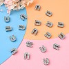 Alloy Initial Slide Charms with Grade A Rhinestones ALRI-R032-U-FF-4