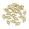 SHEGRACE Brass Pave Cubic Zirconia Flat Round Connector Charms XGRQ2O832-435C-P-1