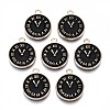 Light Gold Plated Alloy Double Side Enamel Pendants ENAM-Q033-11B-A-RS-1