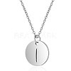 201 Stainless Steel Initial Pendants Necklaces NJEW-S069-TN507-I-1