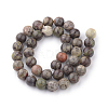 Natural Flower Agate Beads Strands G-Q462-6mm-34-2