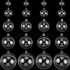 25Pcs 5 Styles Transparency Acrylic Christmas Balls Pendants DIY-CP0013-38-7