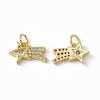 Rack Plating Brass Cubic Zirconia Charms KK-C007-22G-1