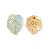 Ion Plating(IP) 304 Stainless Steel Leaf Stud Earrings EJEW-Z068-37G-01-9