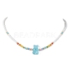 3 PCS Bear Shape Acrylic Beaded Necklaces NJEW-JN04632-4