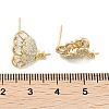 925 Sterling Silver with Cubic Zirconia Stud Earrings Findings EJEW-B038-04G-3