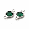 304 Stainless Steel with Glass Connector Charms STAS-G305-08P-3