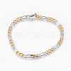304 Stainless Steel Figaro Chain Bracelets BJEW-L636-08E-GP-1