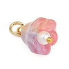 12Pcs 12 Colors Transparent Glass Charm PALLOY-JF04459-4