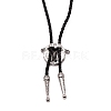 Flat Round with Ox-head Laria Necklace for Men Women NJEW-WH0011-11AS-3