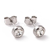 Rhinestone Column Stud Earrings EJEW-H357-04P-01-1