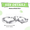 Clear Cubic Zirconia Crown Matching Cuff Rings Set JR848A-2