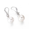 Shell Pearl Dangle Earrings EJEW-G263-10-3