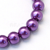 Baking Paint Pearlized Glass Pearl Round Bead Strands X-HY-Q003-4mm-37-2