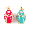 Brass Enamel Pendants KK-E112-07G-2