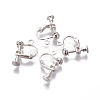 Rack Plated Brass Screw Clip-on Earring Findings X-KK-P169-04S-1