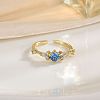 Brass Micro Pave Clear Cubic Zirconia Cuff Open Rings for Women WG0E64E-01-1