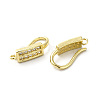Brass Micro Pave Clear Cubic Zirconia Earring Hooks ZIRC-R112-03G-2