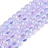 Electroplate Transparent Glass Beads Strands EGLA-Q132-4MM-A03-1