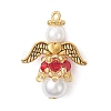 Pearlized Glass Pearl & Glass Pendants PALLOY-MZ00978-03-1