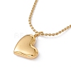 Heart Pendant Necklace with Twist Rope Chains X-NJEW-G074-45G-1