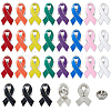 27Pcs 9 Colors Awareness Ribbon Enamel Pins JEWB-FH0002-64-1