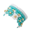 4Pcs 4 Style Glass Seed Beaded Stretch Finger Rings RJEW-JR00661-01-6