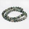 Natural Moss Agate Beads Strands G-F342-02-8mm-2