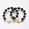 Glass Beads Stretch Bracelets BJEW-F354-19G-2