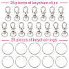 25Pcs Alloy Swivel Lobster Claw Clasps PALLOY-CJ0003-02-3