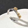 Brass Micro Pave Clear Cubic Zirconia Cuff Rings RJEW-G364-01GP-03-2