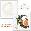 Unfinished Wood Cat & Moon Cutouts WOOD-WH0026-30-4