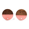 Resin & Walnut Wood Stud Earring Findings MAK-N032-007A-H04-3