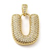 Brass Micro Pave Cubic Zirconia Pendants KK-E061-03G-21-1