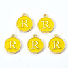 Golden Plated Alloy Enamel Charms ENAM-S118-09R-1
