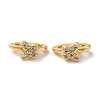 Brass Micro Pave Clear Cubic Zirconia Slide Charms KK-P239-18G-1