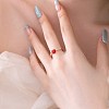 Enamel Strawberry Finger Rings RJEW-Q814-10RG-2