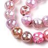 Electroplate Natural Agate Beads Strands G-T131-54K-2
