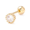 Flat Round Clear Cubic Zirconia Stud Earrings for Women EJEW-A065-04G-1