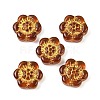 Baking Paint and Golden Metal Enlaced Glass Beads X-DGLA-T004-10M-2