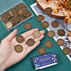 50Pcs Flat Round Alloy Pendant Cabochon Settings TIBEP-SC0002-90-3
