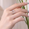 Anti-Tarnish Clear Cubic Zirconia Heart Moon Cuff Ring RJEW-Q814-08P-2