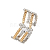 304 Stainless Steel Double Color Cuff Rings RJEW-S635-01GP-03-4