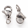 Tarnish Resistant 304 Stainless Steel Lobster Claw Clasps X-STAS-G240-01C-P-3