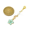 3Pcs 3 Colors Flower Alloy Enamel Pendant Decorations HJEW-JM02135-3