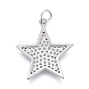 Brass Micro Pave Clear Cubic Zirconia Pendants ZIRC-M108-28-P-2