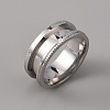 201 Stainless Steel Grooved Finger Ring Settings STAS-WH0027-26C-P-1