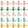 40Pcs 5 Colors Imitation Jade Glass Beads Pendants FIND-SC0009-72-1