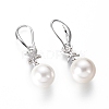 Shell Pearl Dangle Earrings EJEW-G263-15-3