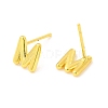 Brass Hollow Out Initial Letter Stud Earrings for Women EJEW-A044-01G-M-2